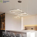 Ljojo LED Pendant Light Stylish Rings Chandelier for Home Decoration