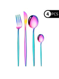 Ljojo 4-Piece Black Gold Stainless Steel Cutlery Set