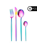 Ljojo 4-Piece Black Gold Stainless Steel Cutlery Set