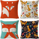 Ljojo Linen Fox Sofa Cushion Cover 50x50 Square Home Décor Pillowcase
