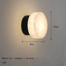 Ljojo Mini Real Marble LED Wall Lamp in Black Gold Copper for Living Room, Bedroom & Kitchen