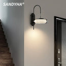 Italian Minimalist Living Room Black Wall Lamps Modern Creative Glass Light Bedroom Atmosphere Bedside Lights by Ljojo