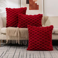 Geometric Gray Plush Pillow Covers for Couch Bed Sofa by Ljojo