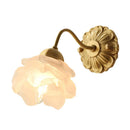 French Copper Wall Lamp Flower Glass Retro Bedside Lighting for Ljojo