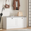 Ljojo™ Shoe Storage Bench with Padded Seat & Two Flip Drawers