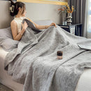 Ljojo 100% Cotton Muslin Throw Blanket - Lightweight Breathable Boho Throws