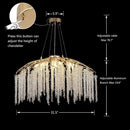 Crystal LED Chandelier: Gloss Art Strip Hanging Light for Living Room by Ljojo