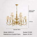 Ljojo Crystal Chandelier Gold Pendant Light for Living Room Dining Bedroom-Farmhouse Church Glam Lighting