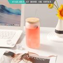 Ljojo 16oz Frosted & Clear Plastic Water Bottles Durable Reusable Portable DIY Drinkware