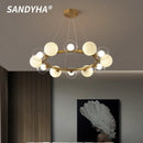 Ljojo Modern Nordic Magic Bean Pendant Lights Stylish Bubble Chandelier for Living Room