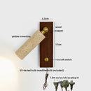Ljojo LED Wall Light Mirror Stone Wood Wall Art Decor Bedroom Lamp