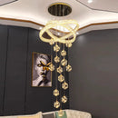 Ljojo Luxury Crystal Chandelier Stair Living Room Indoor Lighting
