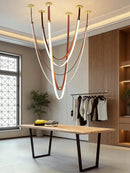 2025 Trendy DIY Flexible Leather Belt Dimmable LED Chandelier by Ljojo for Living Room