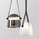 Nordic Glass Chandelier Leather Hanging Light Danish Pendant Lamp by Ljojo