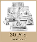 Ljojo Marble Grey Porcelain Dinnerware Set for 12