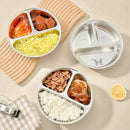 Ljojo 3-Grid Stainless Steel Kids Food Plate - Cute & Durable Divided Dish