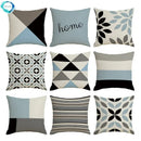 Blue Arrow Geometric Petal Linen Pillowcase by Ljojo