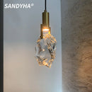 Ljojo Modern Crystal Chandelier LED Pendant Light Elegant Home Decor Hanging Lamp