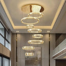 Ljojo Luxury Crystal Chandelier Pendant Light Gold Chrome Finish Modern Living Room Lighting