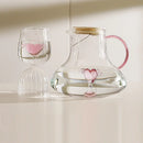 Ljojo 3D Pink Winged Heart Glass Carafe - Lovely Water Jug for Lovers