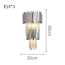 Ljojo Luxury Crystal LED Wall Light Gold Stainless Steel Bedroom Home Decor