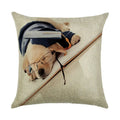 Cute Dog Watercolor Linen Cushion Cover 45*45cm - Ljojo