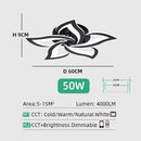Ljojo Lotus LED Ceiling Lamp - Dimmable Warm/Cold Light, Remote Control, Decorative Art Lighting