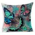 Ljojo Linen Butterfly Cushion Cover 45x45cm - Decorative Pillow Case for Sofa & Bed