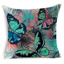 Ljojo Linen Butterfly Cushion Cover 45x45cm - Decorative Pillow Case for Sofa & Bed