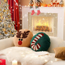 Christmas Reindeer Red Embroidery Pillow Cover for Ljojo - Soft Fabric, 45x45cm