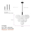 Modern Ball Restaurant Glass LED Chandelier Cream Style Home Decor Hanging Lamp by Ljojo