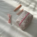 Korean Flower Makeup Bag Travel Pouch | Ljojo Portable Cosmetic Organizer