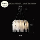 Ljojo Luxury Tassel Chandelier Lighting: Postmodern Aluminum Chain Hanging Lights for Living Room Bedroom Hotel