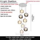 Nordic Luxury Glass LED Pendant Chandelier for Bedroom & Dining Room by Ljojo