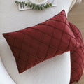 Burgundy Velvet Pillowcase for Living Room Sofa and Bedroom Decor by Ljojo