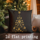 Festive Gold Christmas Pattern Pillow Covers by Ljojo - Sofa Bedroom Car Décor