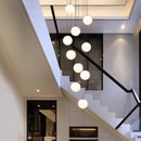 Ljojo LED Ring Stairs Pendant Light Chandeliers for Living Room and Dining Room