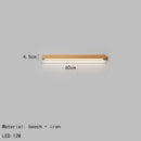 Ljojo Minimalist Wood Wall Lamp Straight Strip Design for Bedroom Bedside