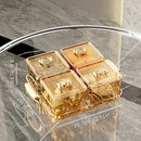 Ljojo 4/6 Grids Plastic Food Tray Dual Handle Snack Fruit Organizer