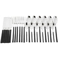 Ljojo 24-Piece Stainless Steel Black Cutlery Set Dinnerware Flatware Tableware