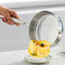 Ljojo 304 Stainless Steel Non-stick Frying Pan Wok for Gas Stove Induction Saucepan
