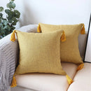 Ljojo Linen Super Soft Pillow Cover 45x45cm Yellow Decorative for Living Room