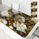 Ljojo 3D Plants Kitchen Mat: Absorbent, Antiskid, Quick Dry, Draining, Tableware Mat