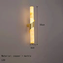 Art Deco Marble Wall Lamp Dimmable Copper LED Sconce | Indoor Parlor Bedroom Lighting | Ljojo