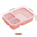 Ljojo 3-Compartment Lunch Box for Kids, Leak-proof Bento Box, Microwave Safe