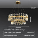 Ljojo Luxury Crystal LED Chandelier: High-end Designer Circular Art Indoor Lighting.