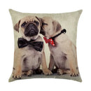 Cute Dog Watercolor Linen Cushion Cover 45*45cm - Ljojo