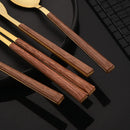 Ljojo 16-Piece Luxury Stainless Steel Tableware Set, Knife Fork Spoon Chopsticks