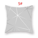 Ljojo 18" Sliver Grey Geometry Striped Pillowcase Home Decor Pillow Cover