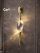 Modern Copper Crystal Wall Lamp Designer for Living Room Dining Bedroom by Ljojo